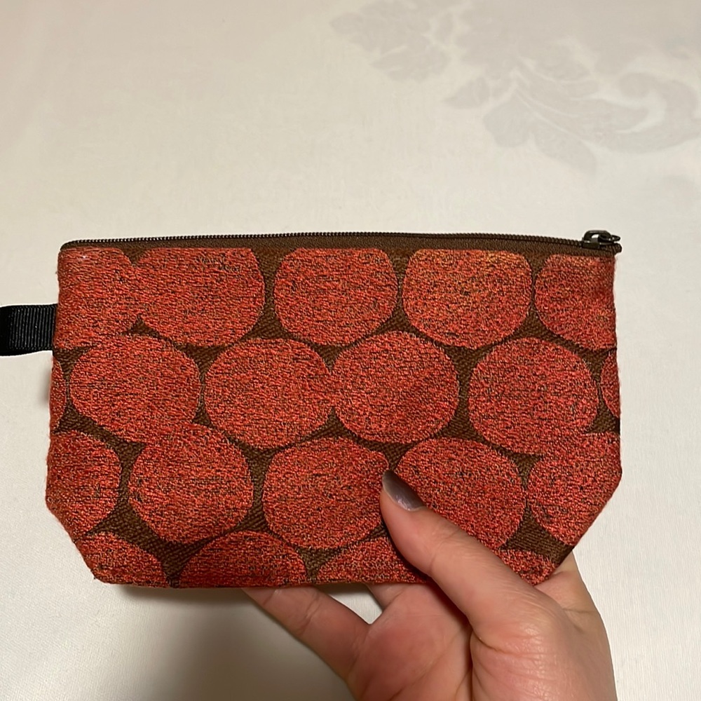 NEW Beautiful orange brown mini pouch, great for makeup or holding small items